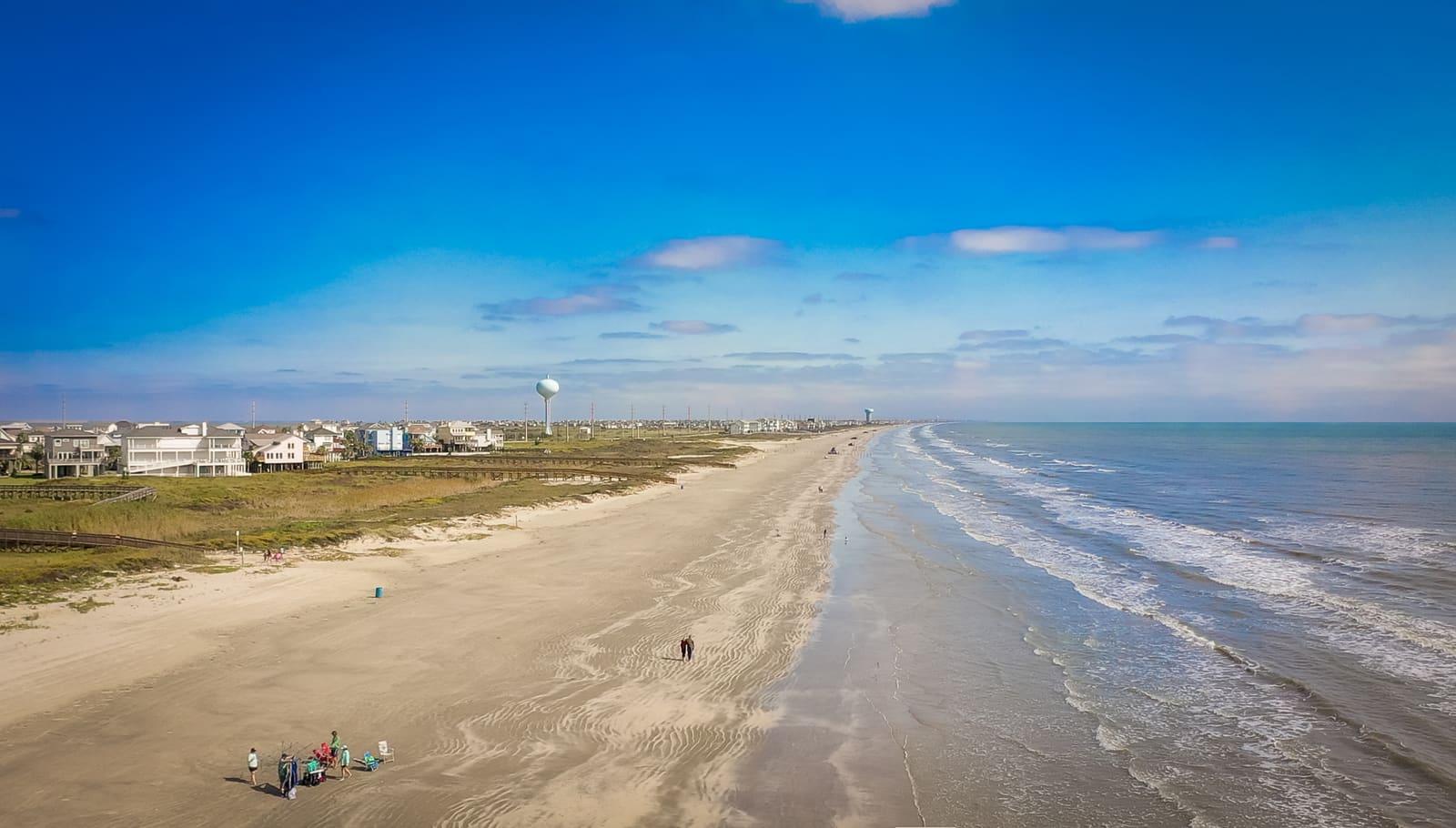 The historic Strand district in Galveston at golden hour